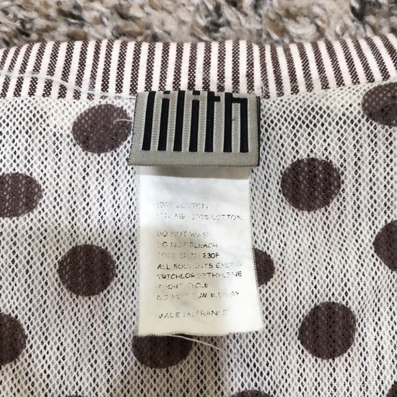 Anthropologie Lilith Blazer Size Large White Brown Striped - Picture 6 of 11